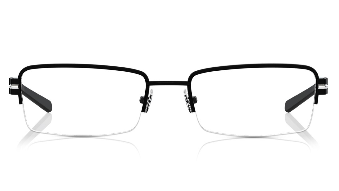 Image 1 of Black Rectangle Semi-Rimmed Eyeglasses (TR1059A1A1|54) from Titan Available at Titan Eye+