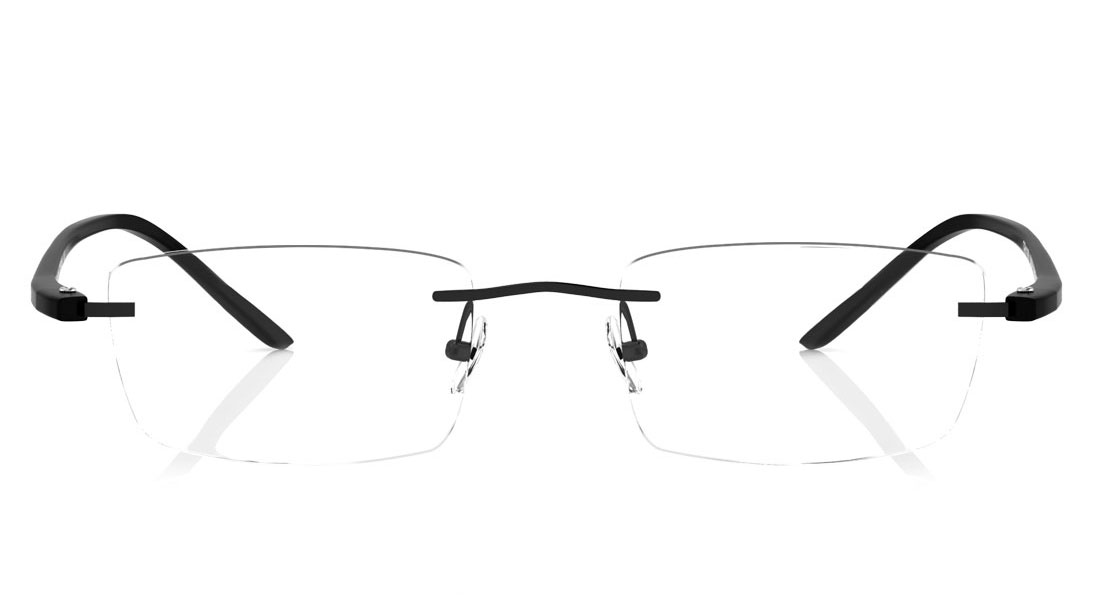 Image 1 of Black Rectangle Eyeglasses for Men and Women from Titan Available at Titan Eye+