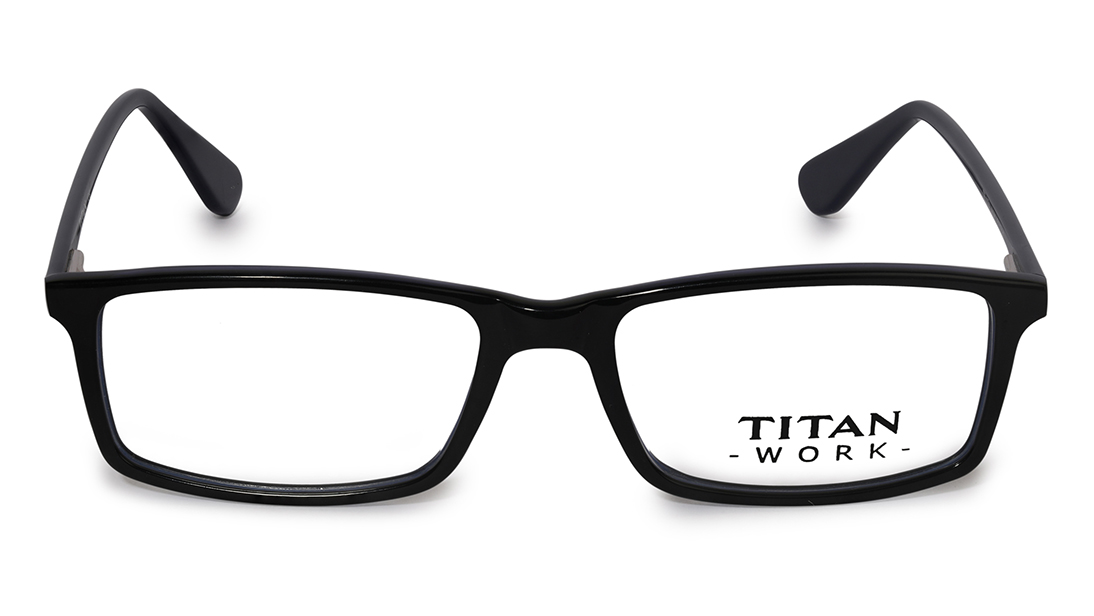 Image 1 of Black Rectangle Eyeglasses for Men and Women from Titan Available at Titan Eye+