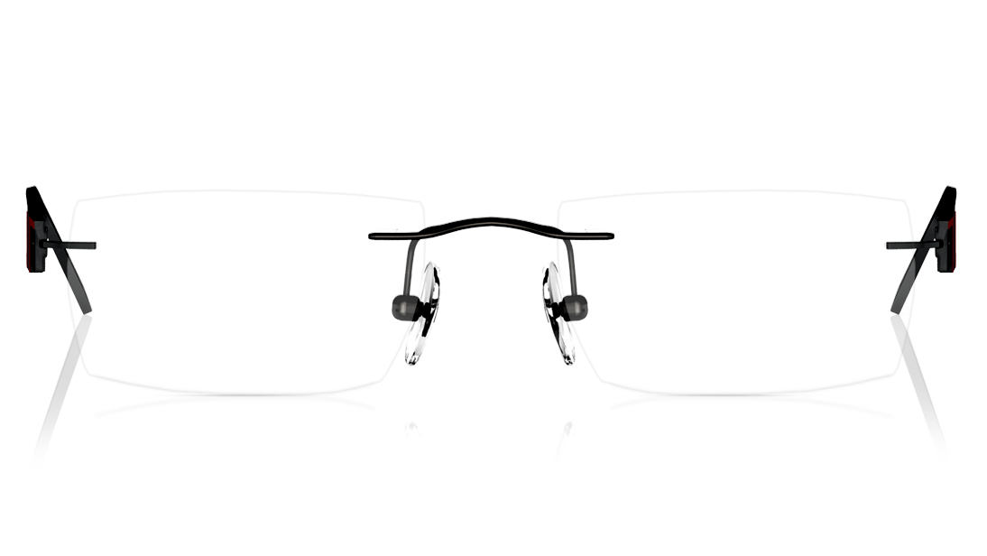 Image 1 of Black Rectangle Rimless Eyeglasses  (TR1190A1A1|52) from Titan Available at Titan Eye+