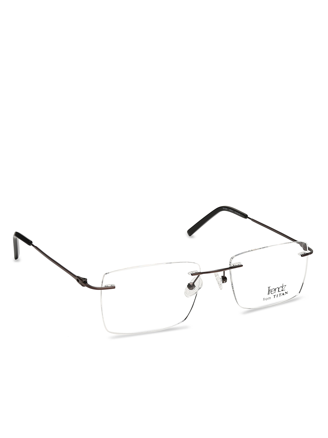 Black Rectangle Rimless Eyeglasses