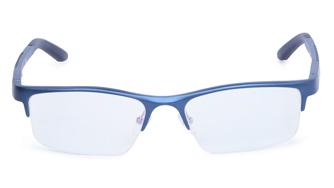 Image 1 of Blue Rectangle Semi-Rimmed Eyeglasses (TS1006MHM3|57) from Titan Available at Titan Eye+