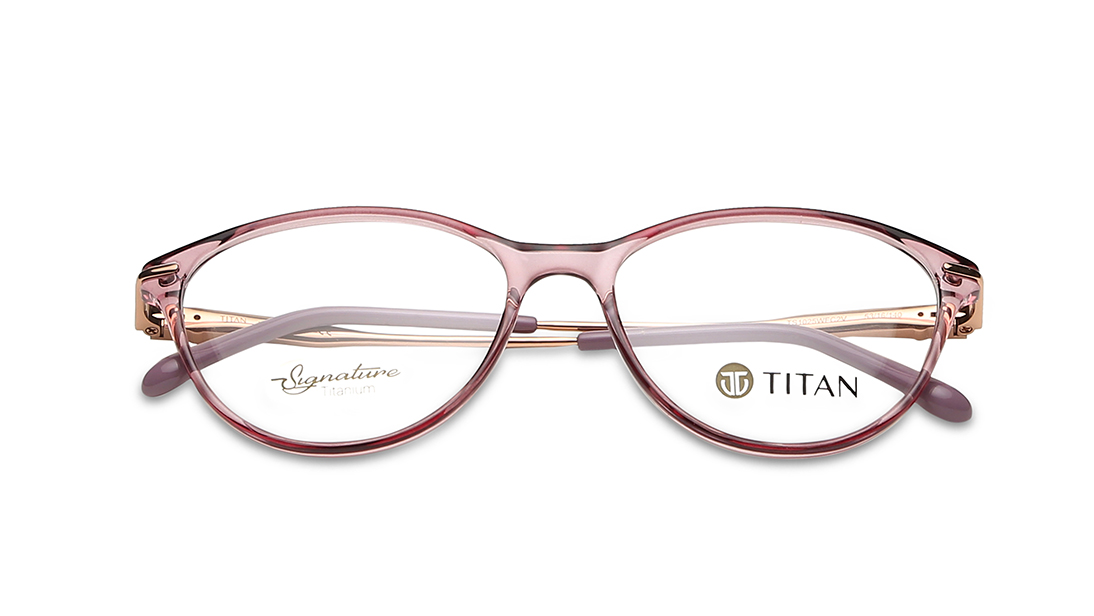 Cat Eye Titan Eyeglasses Frame Pink Cateye Rimmed Eyeglasses