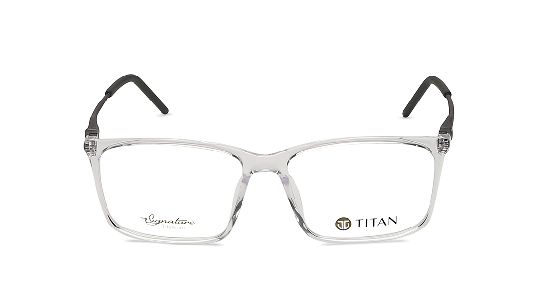 Image 1 of Transparent Rectangle Rimmed Eyeglasses (TS1026MFC3|54) from Titan Available at Titan Eye+