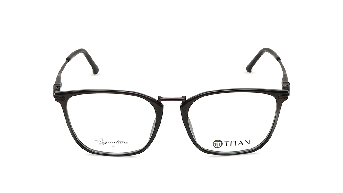 Image 1 of Black Square Rimmed Eyeglasses (TS1027MFC1|53) from Titan Available at Titan Eye+