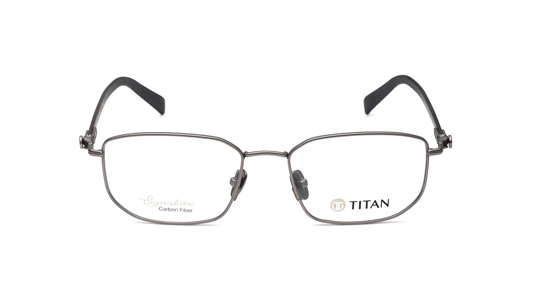 Image 1 of Grey Geometry Rimmed Men Eyeglasses (TS1037MFC1SLGV|52) from Titan Available at Titan Eye+