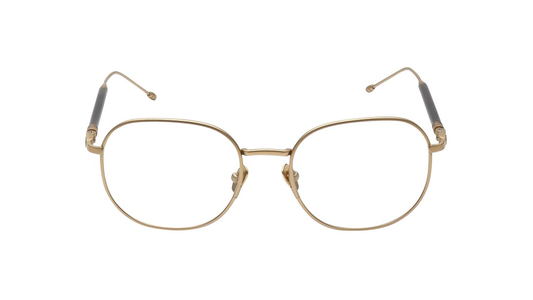 Image 1 of Gold Geometry Rimmed Men Eyeglasses (TS1040MFC2LGLV|53) from Titan Available at Titan Eye+