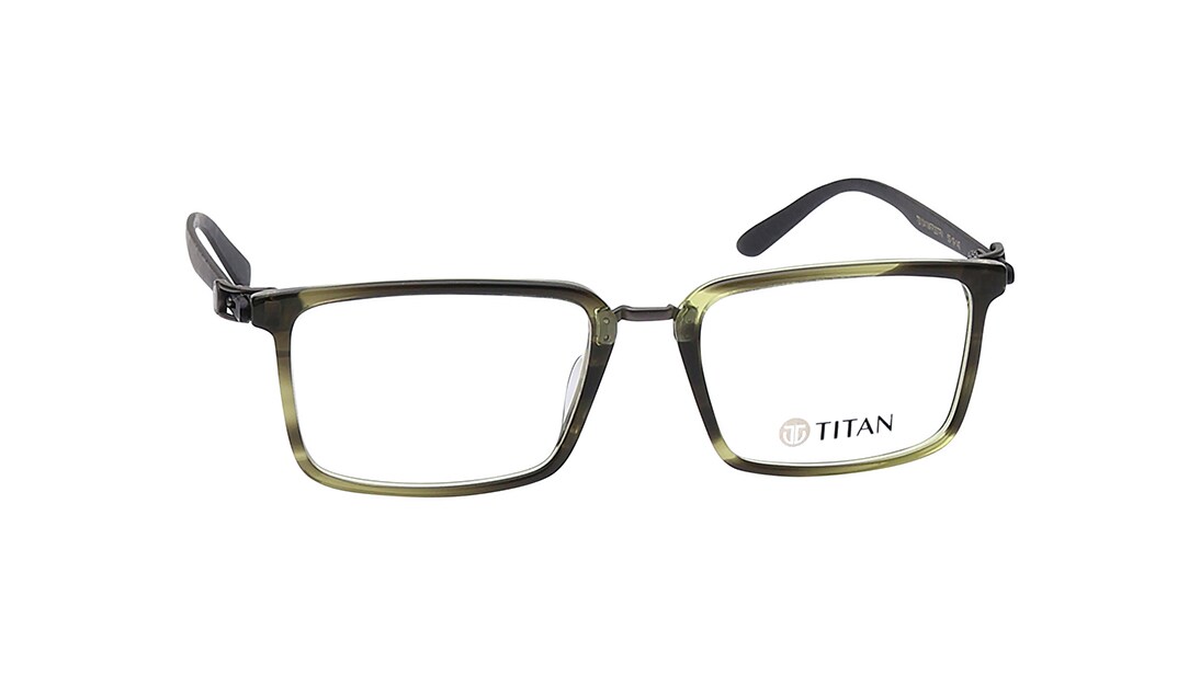 Black and Transparent Rectangle Rimmed Men Eyeglasses (TS1041MFP2STRV|51)