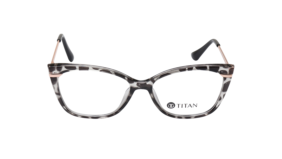 Image 1 of Black Cateye Rimmed Eyeglasses for Women from Titan Available at Titan Eye+