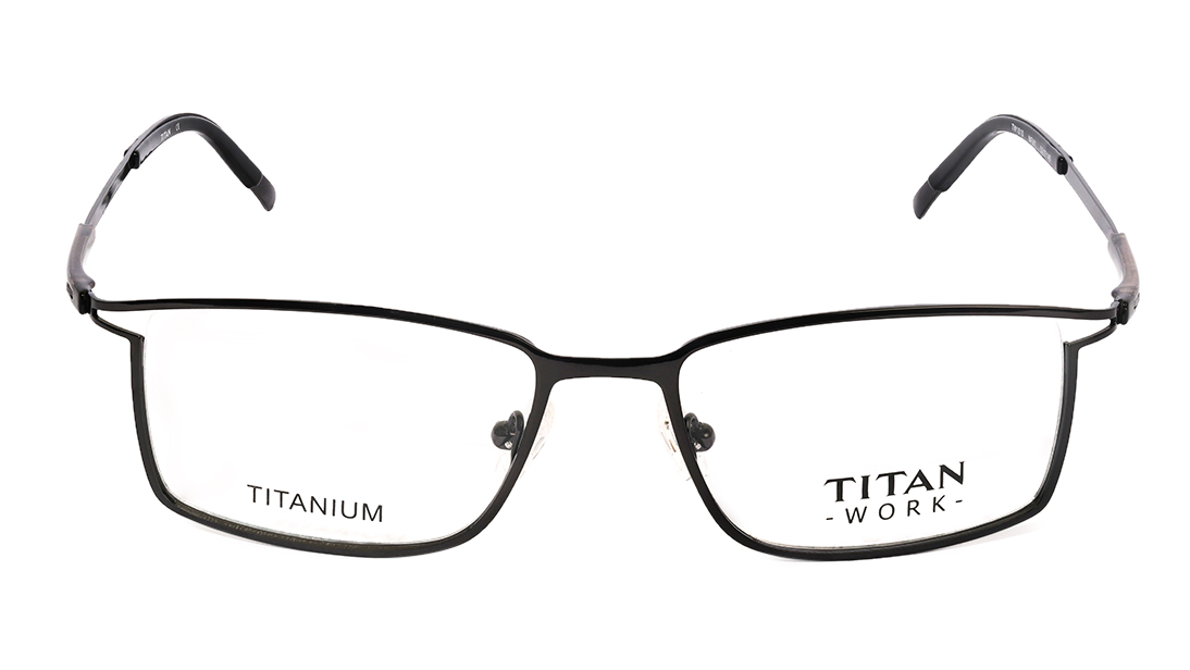 Image 1 of Gun metal Rectangle Rimmed Eyeglasses (TW1010MFM1|52) from Titan Available at Titan Eye+
