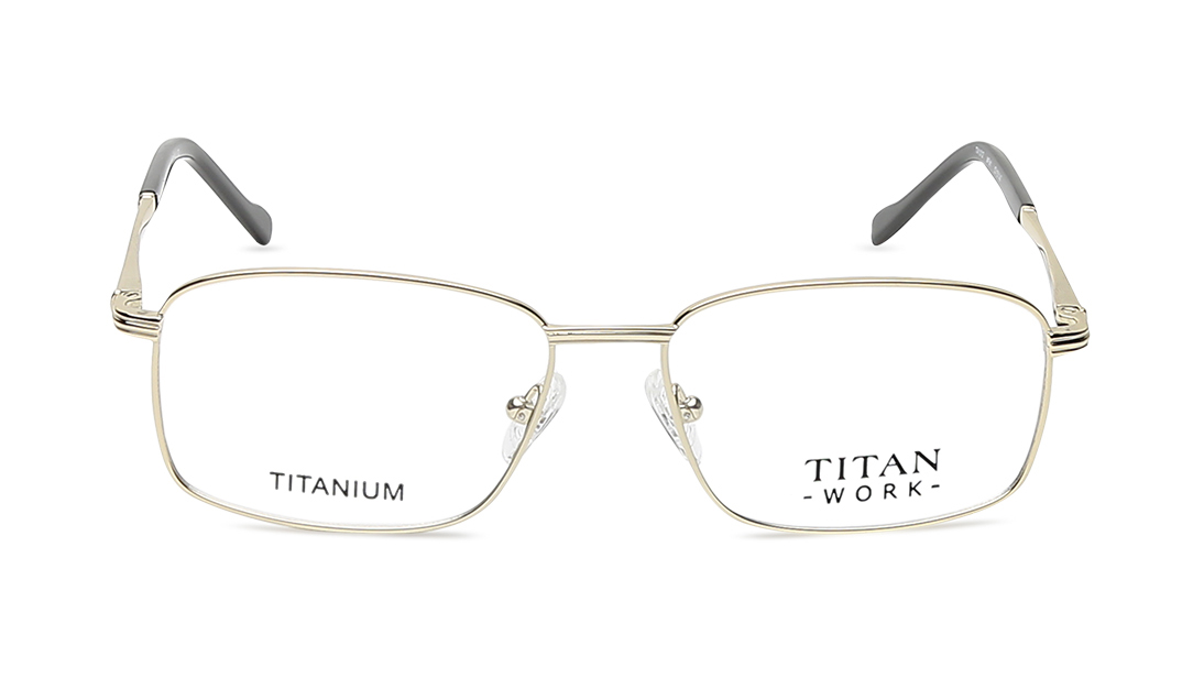 Image 1 of Gold Rectangle Rimmed Eyeglasses (TW1012MFM1|53) from Titan Available at Titan Eye+