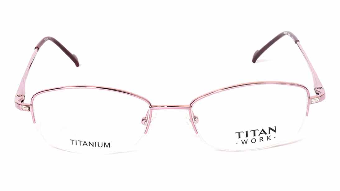 Image 1 of Purple Rectangle Semi-Rimmed Eyeglasses (TW1017WHM1|52) from Titan Available at Titan Eye+