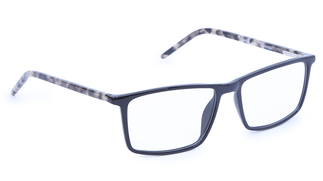 [Anti-Viral] Black Rectangle Rimmed Eyeglasses (TW1025MFP1AM|53)
