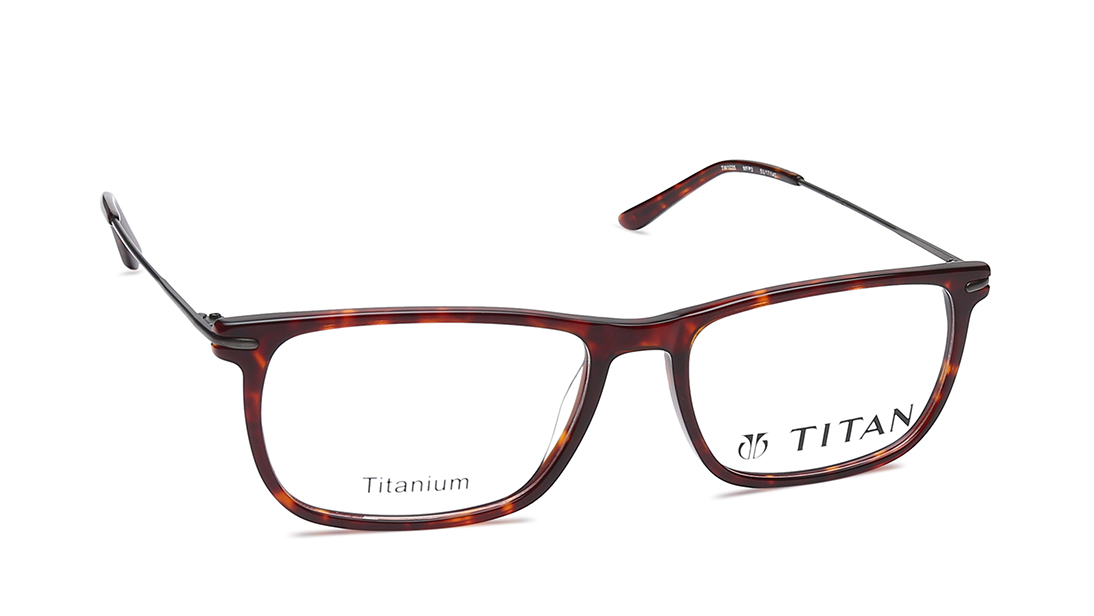 Brown Yellow Rectangle Rimmed Eyeglasses (TW1035MFP3|51)