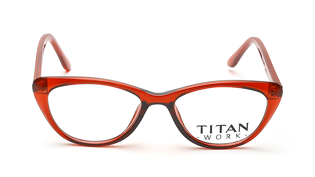 Image 1 of Red Cateye Rimmed Eyeglasses  (TW1083WFP2|48) from Titan Available at Titan Eye+