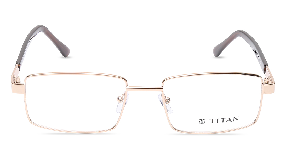 Rectangle Rim Glasses Gold Rectangle Rimmed Eyeglasses Titan - TW1094MFM2 at best price ...