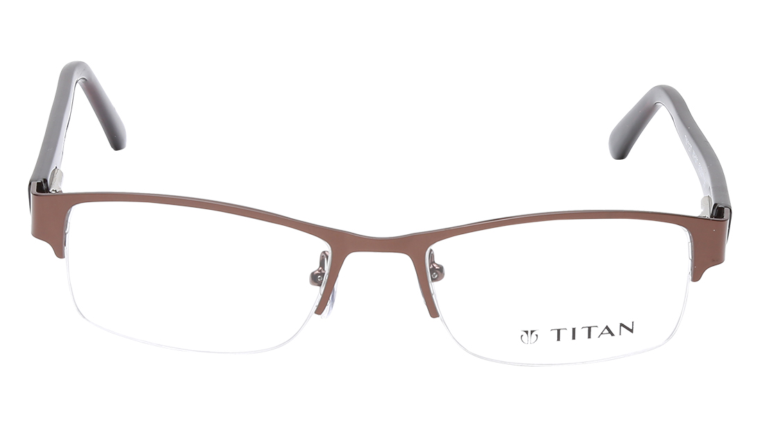 Image 1 of Brown Rectangle Eyeglasses for Women from Titan Available at Titan Eye+