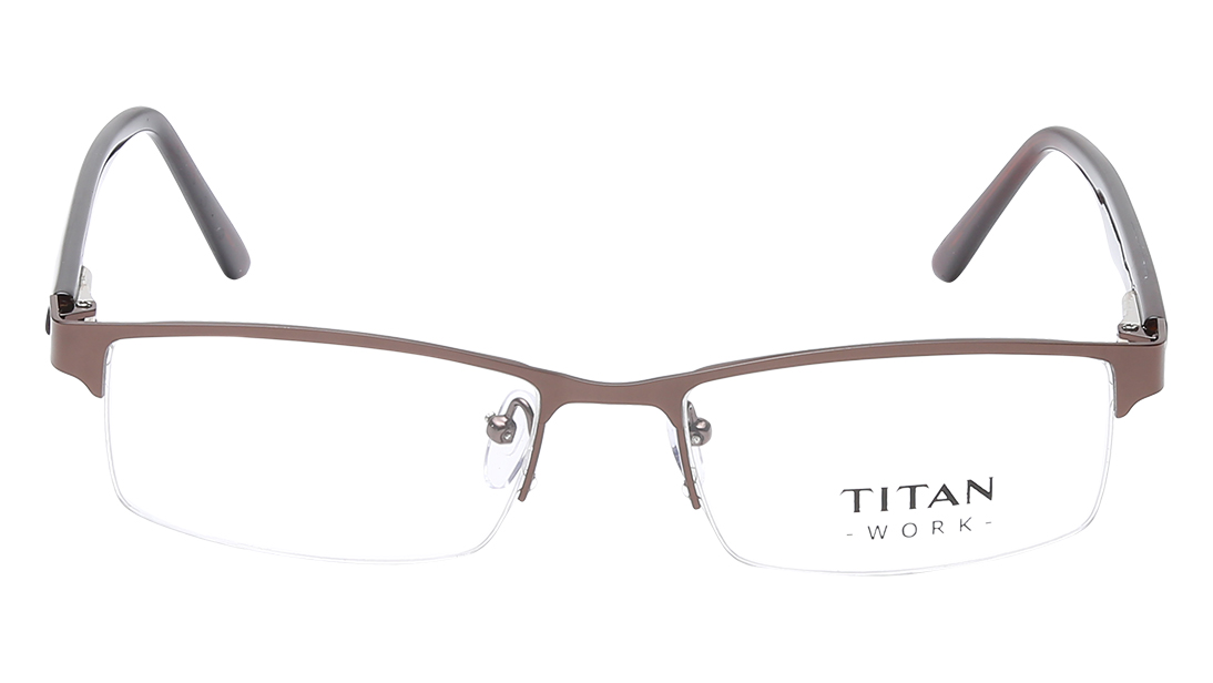 Image 1 of Bronze Rectangle Semi-Rimmed Computer glasses (TW1133MHM2BTL|52) from Titan Available at Titan Eye+