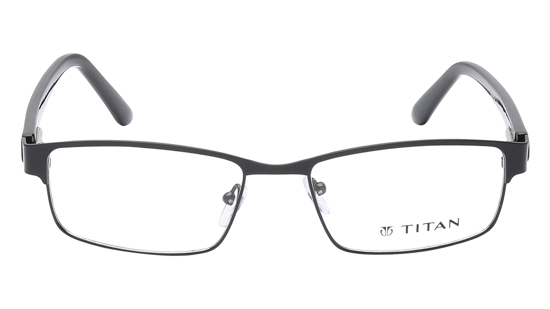 Image 1 of Black Rectangle Eyeglasses for Men from Titan Available at Titan Eye+