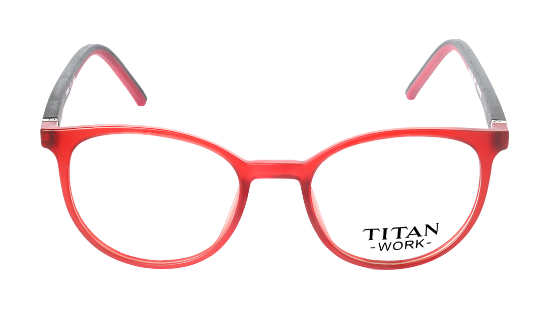 Image 1 of Red CatEye Eyeglasses for Men and Women from Titan Available at Titan Eye+