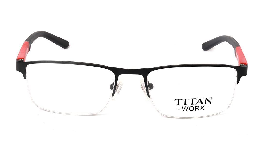 Image 1 of Black Rectangle Eyeglasses for Men and Women from Titan Available at Titan Eye+