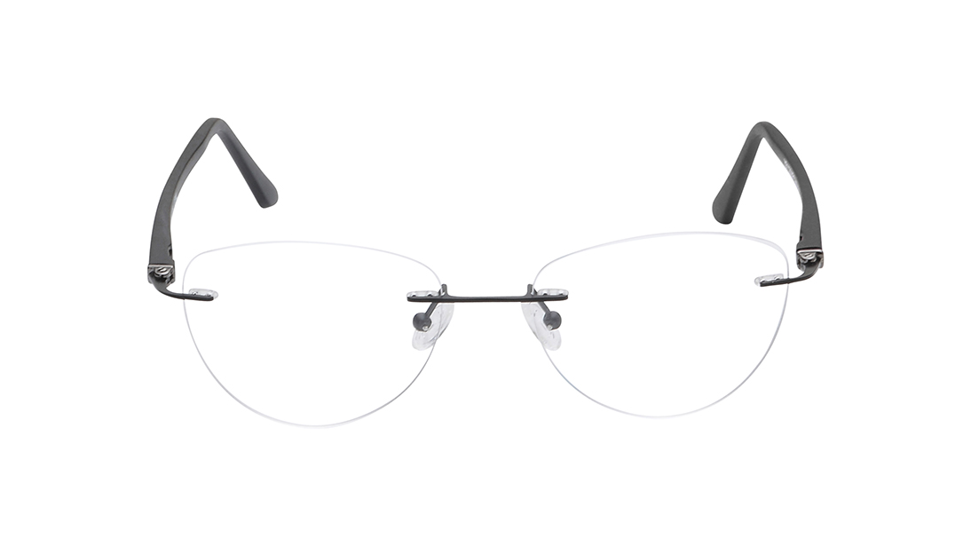 Image 1 of Black CatEye Rimless Eyeglasses for Women from Titan Available at Titan Eye+
