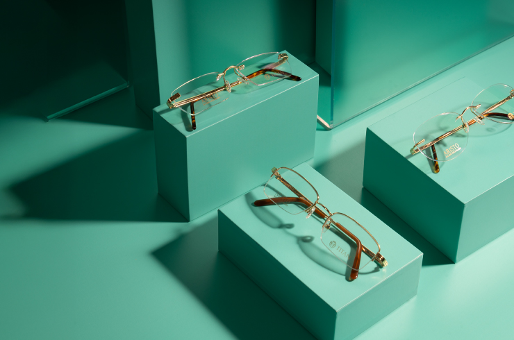 Model Wearing Glasses