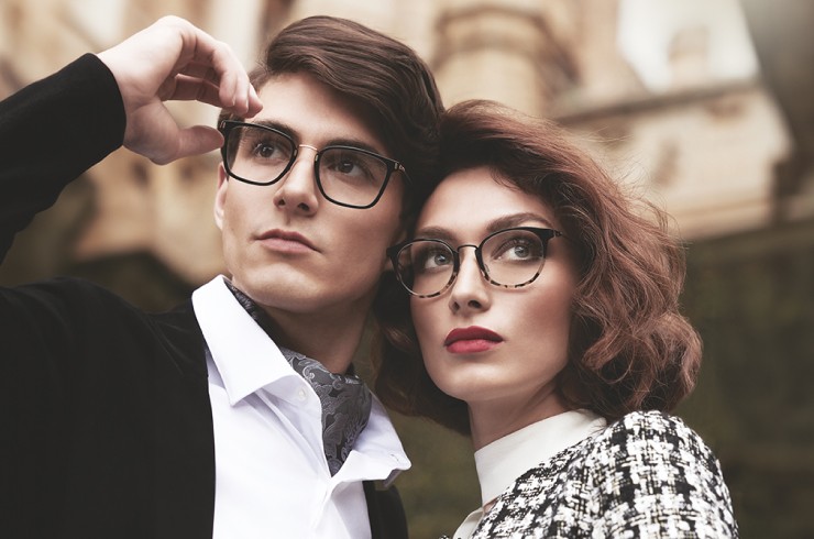 Model Wearing Glasses